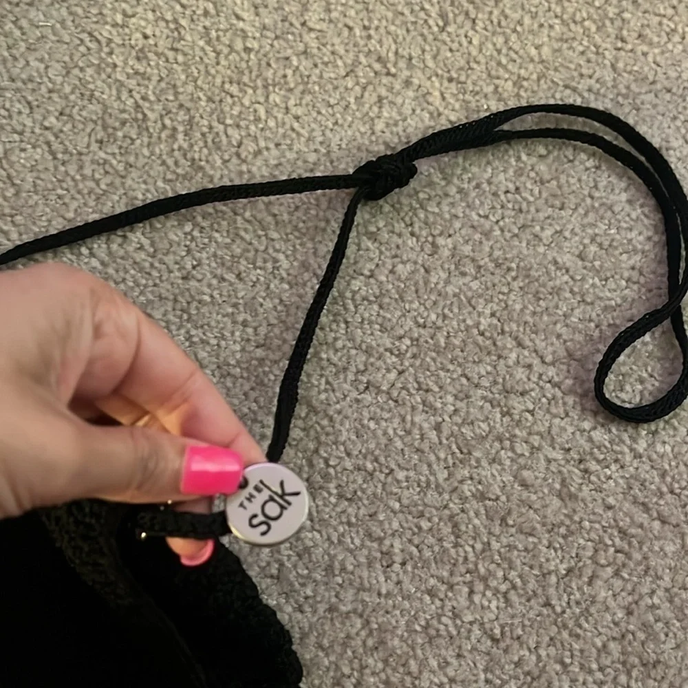 “The Sak- Knit Black Crossbody Bag”